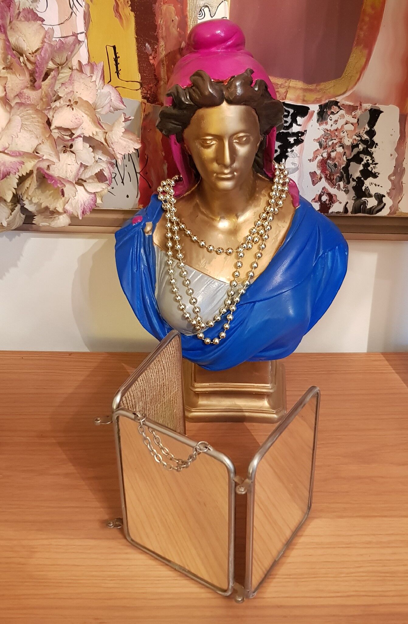 Barber triptych mirror 13x18cm