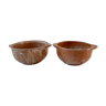 Duo of ear bowls in vintage sandstone