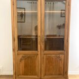 Armoire vitrine chêne massif