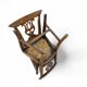 4 x elm dining chair with a carved back frame in a rosette / France / 1890-1900