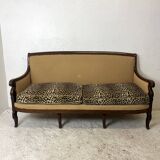 Louis Philippe bench in Leopard fabric