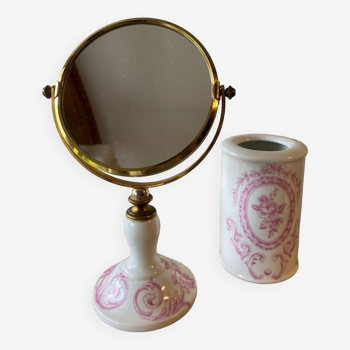 Miroir et vase porcelaine de paris