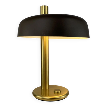 Lampe de bureau marron et or 7603 par Heinz F.W. Stahl pour Hillebrand 1970