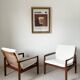 Paire de fauteuils 519 Hans Olsen teck et rotin