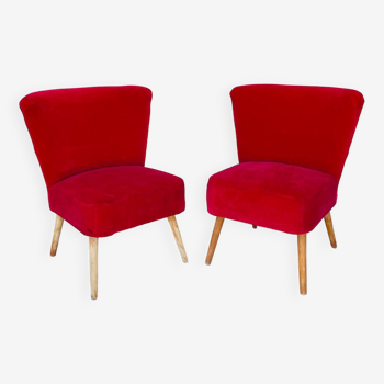 Paire de fauteuils rouge vintage