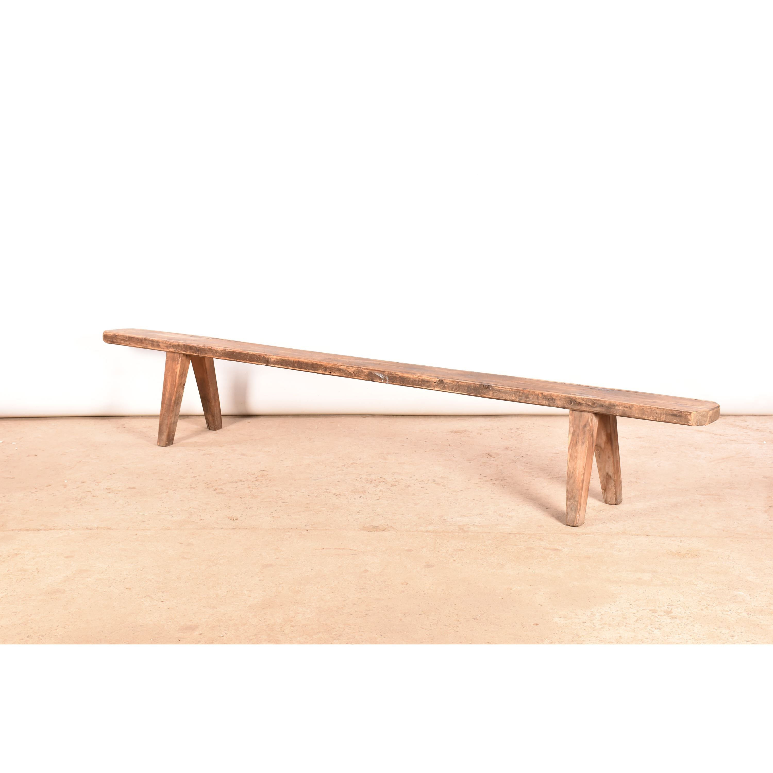 Vintage wooden bench brown