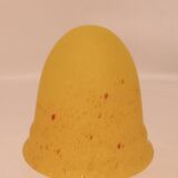 Lampe champignon pâte de verre jaune tacheté rouge
