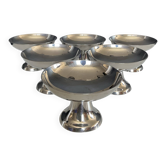 Set of 6 vintage stainless steel ice cream bowls