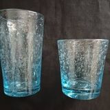 Carafe and its two glasses signed Biot.