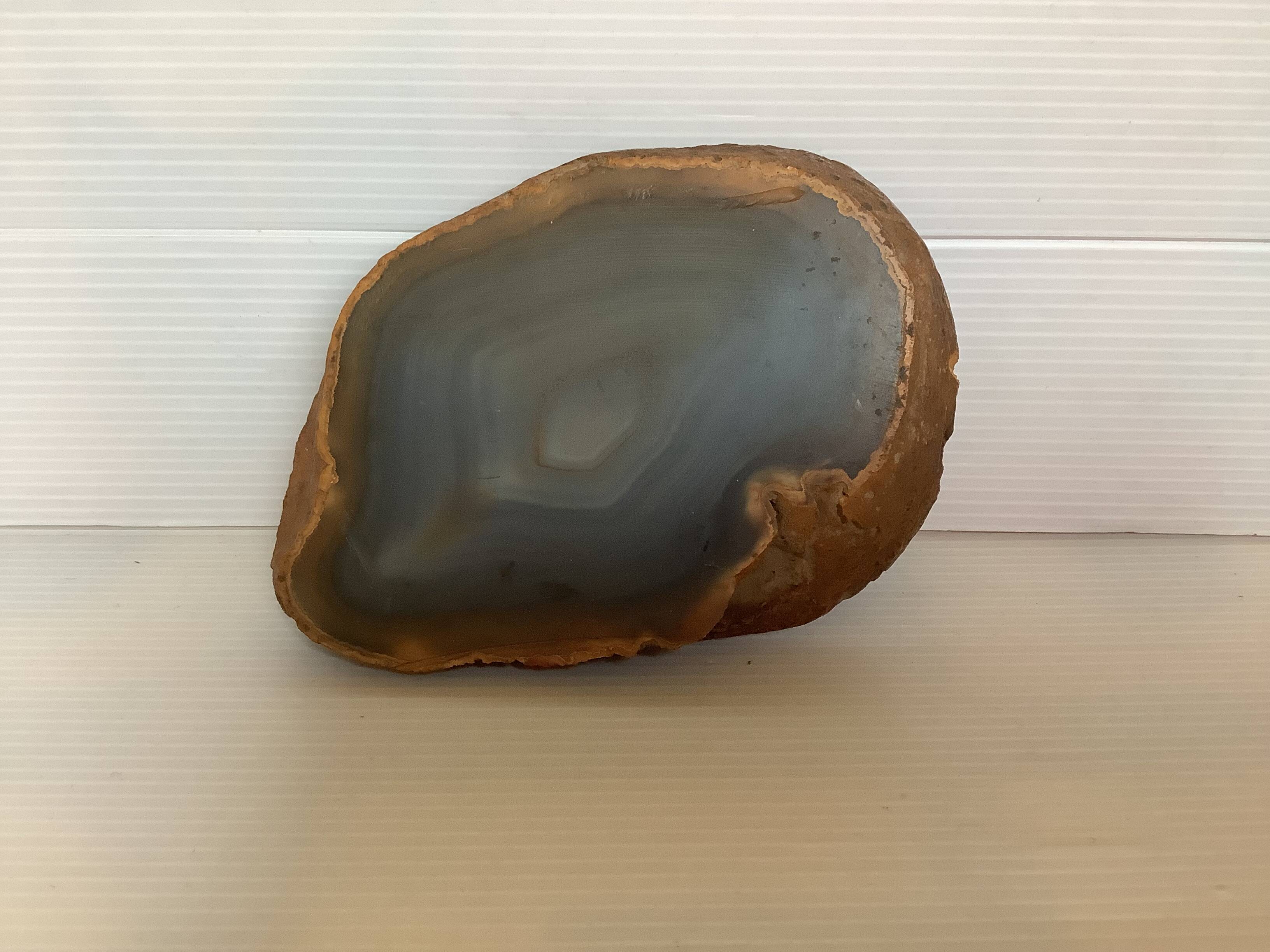 Blue Agate slice ring sizer pocket