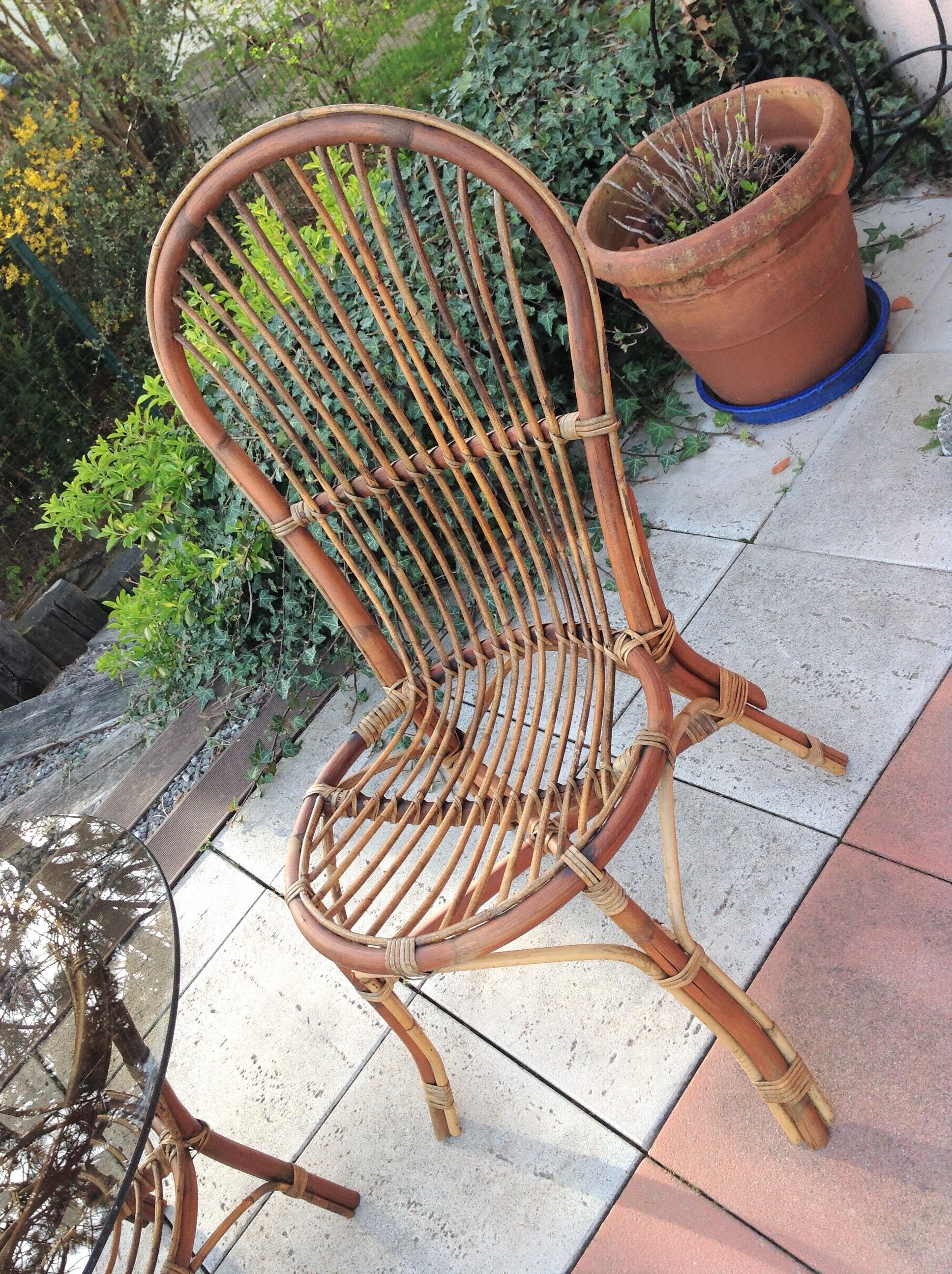 Rattan garden furniture / vintage 60s-70s