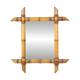 Antique Wooden Faux Bamboo Mirror France 45x39cm