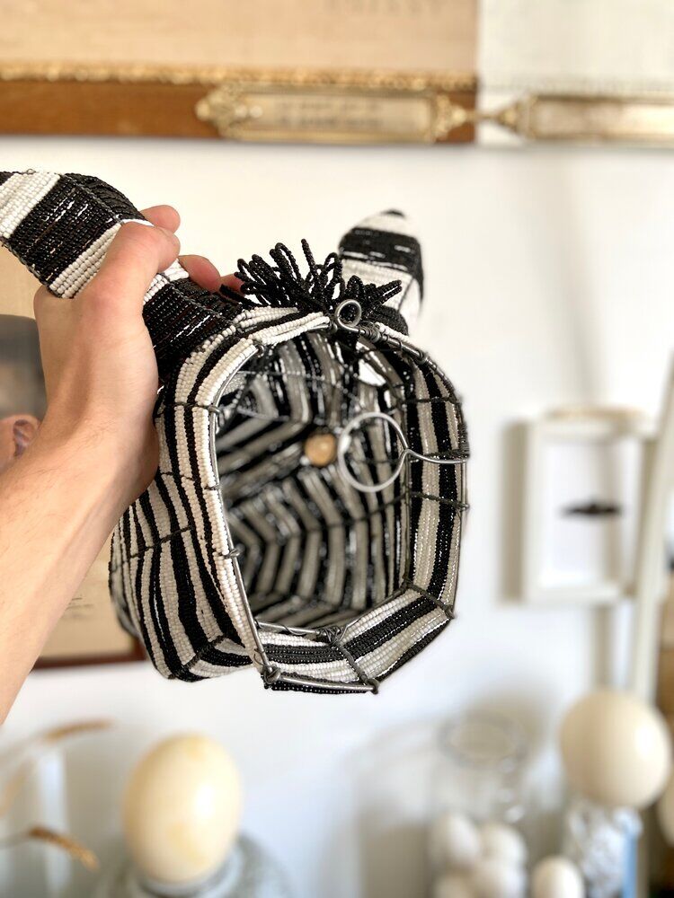 Trophy - wall lamp zebra head in beads