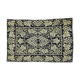 Romanian floral rug handwoven in wool, yellow and black background
