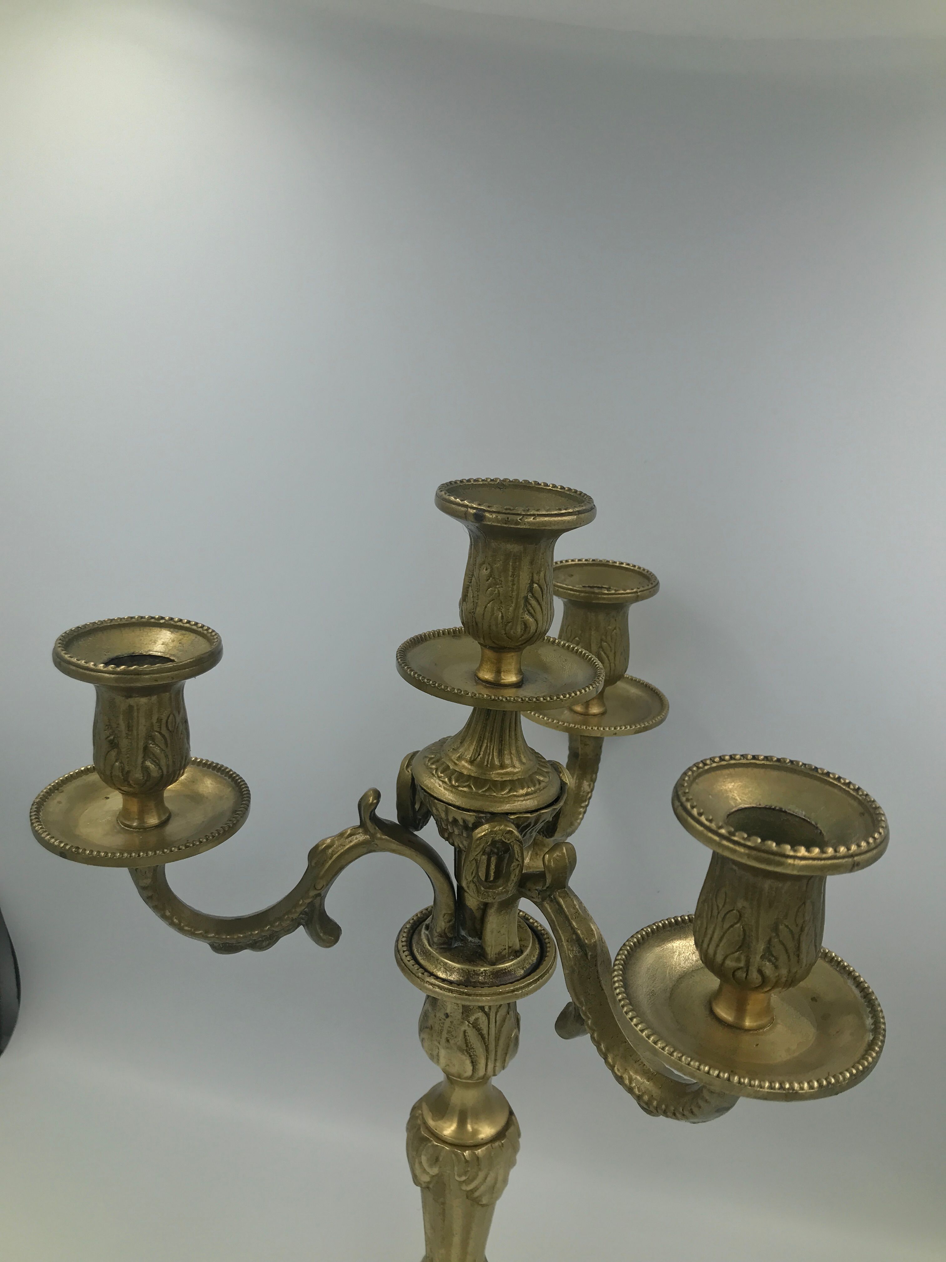Brass candle holders 3 branches 4 fires