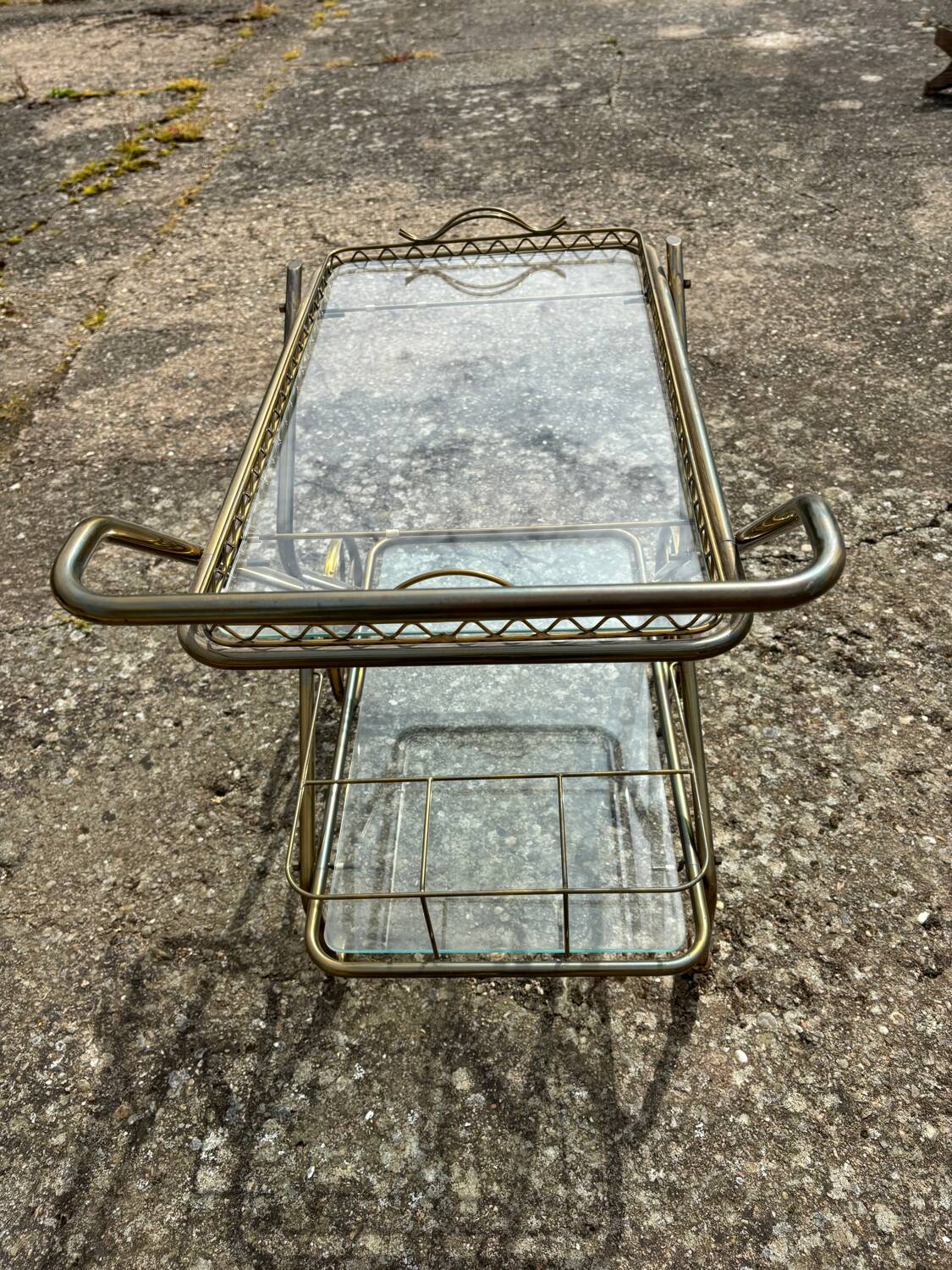 Vintage gold metal server