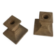 Pair of square teak candle holders — Scandinavian / natural style