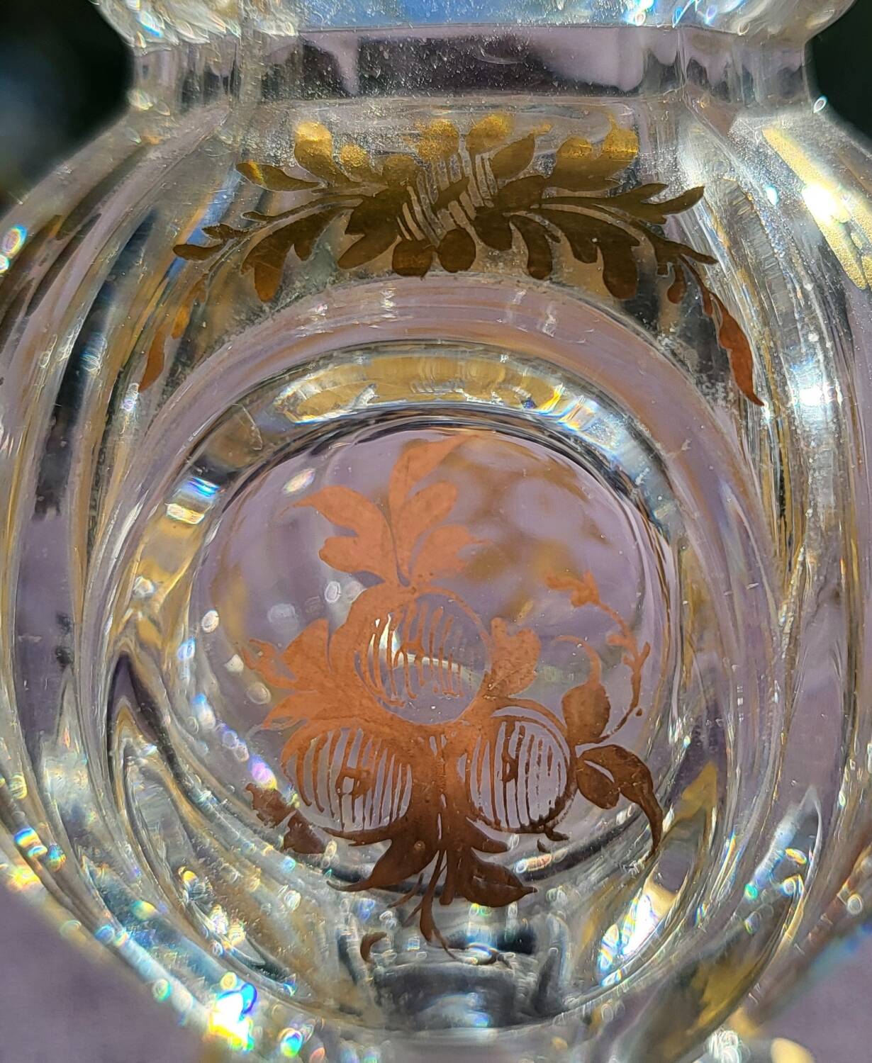 Flacon en cristal orientaliste XIX eme