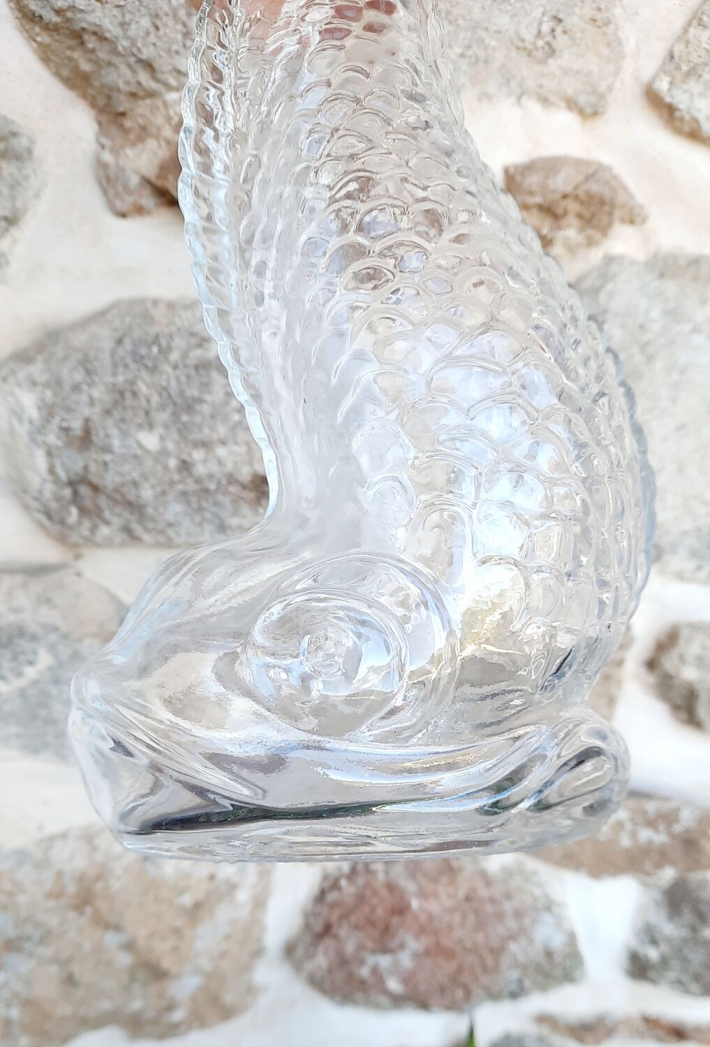 Zoomorphic glass decanter fish