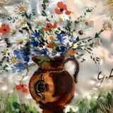 Miniature flower paintings