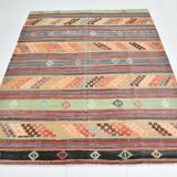 Turkish Vintage Kilim Rug, 169x211 Cm