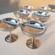 Set 6 coupes inox Létang & Rémy vintage 1960