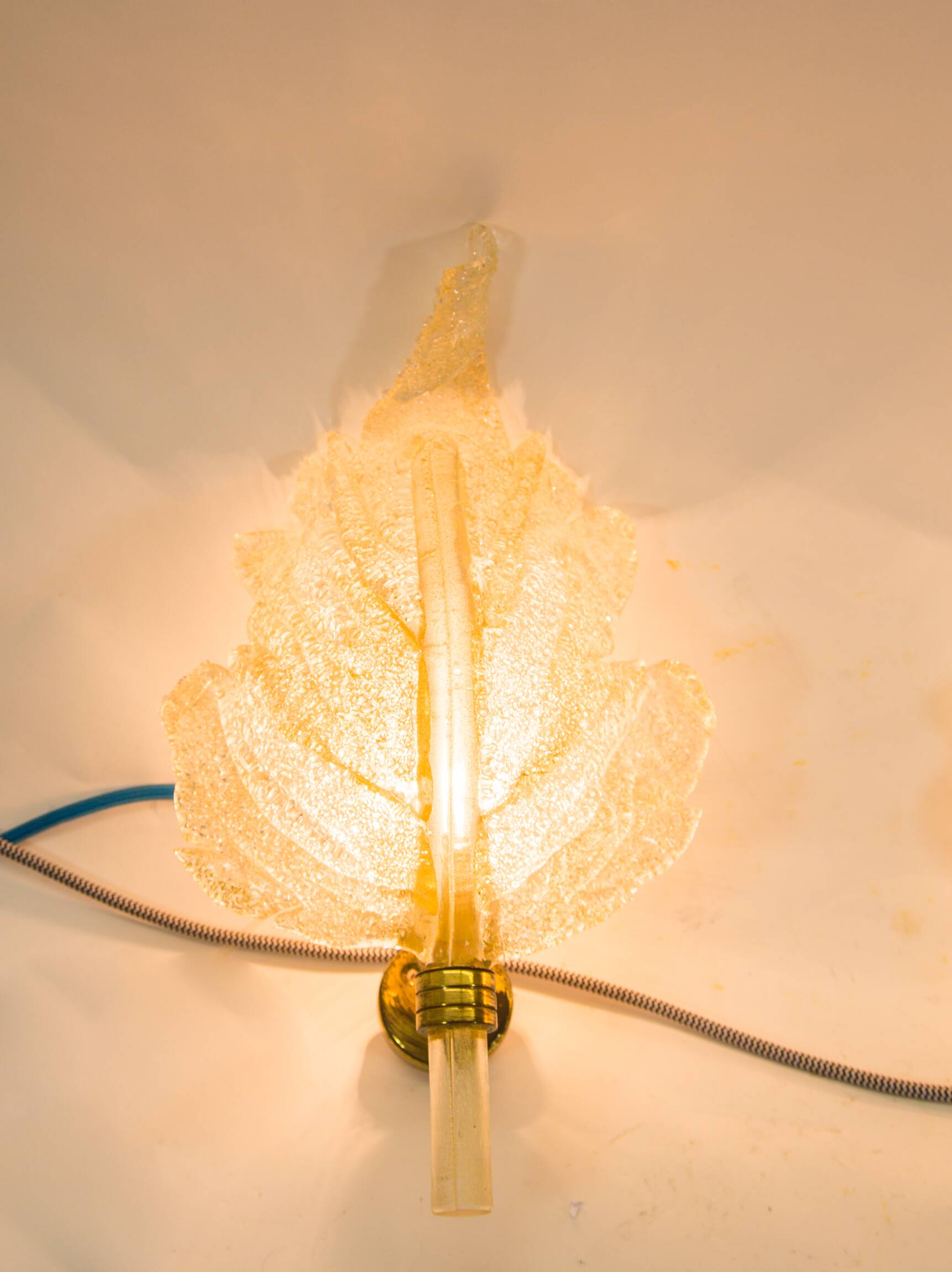 Barovier & Toso wall sconces| Set of 2 | Gold flake glass | Vintage 70's