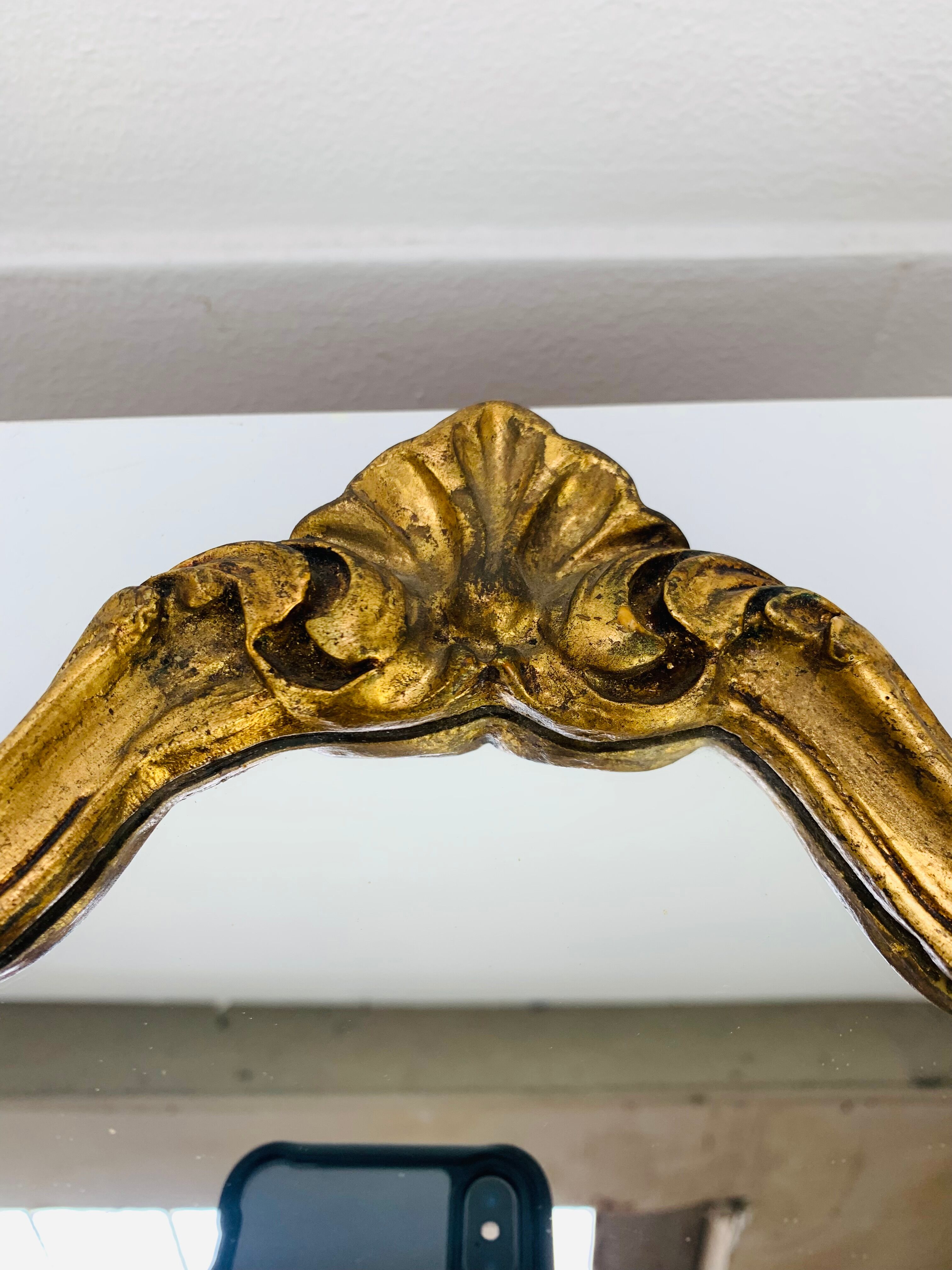 Vintage gilded wood mirror in classic style