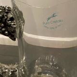 Pewter and crystal carafe