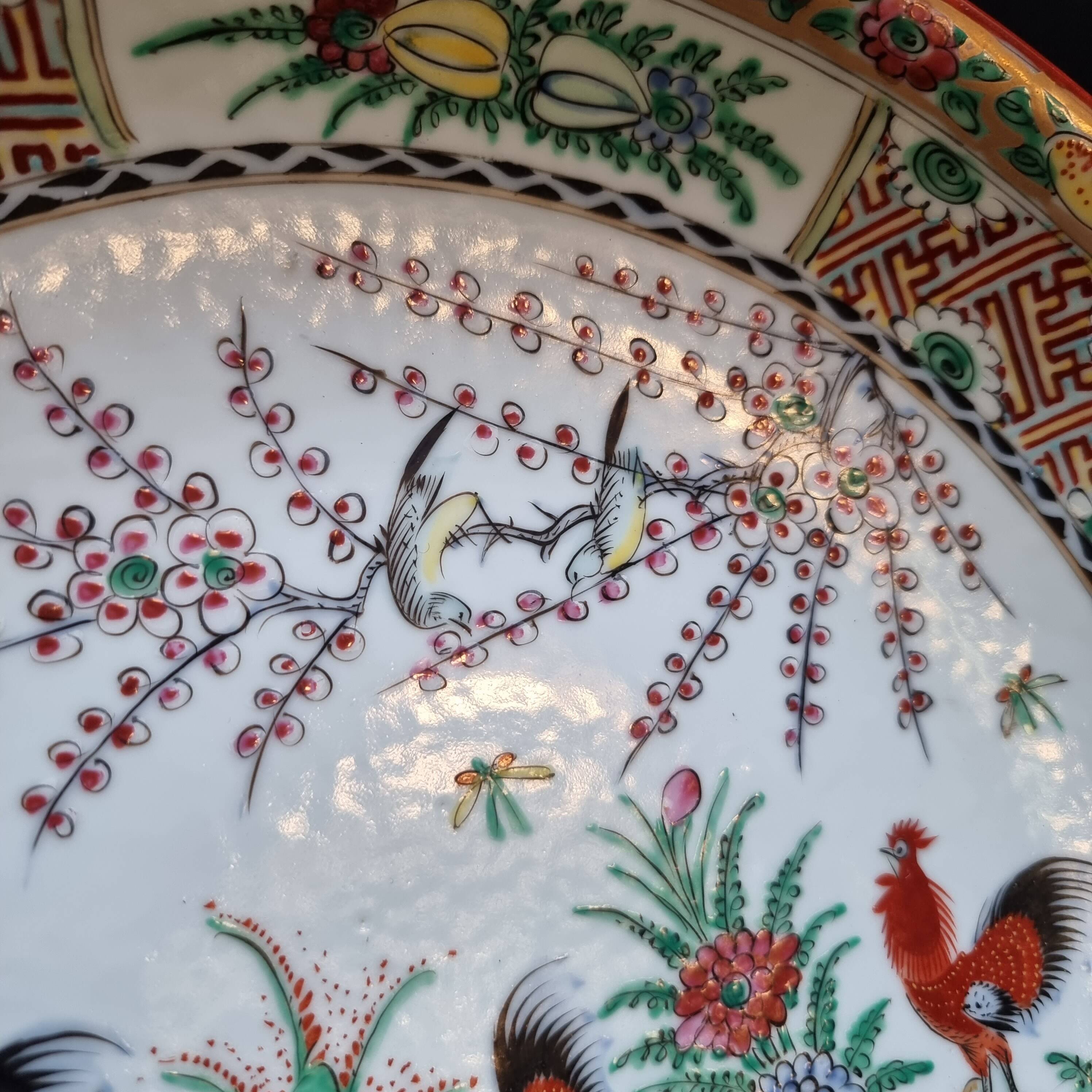 Large soup plate in Macao porcelain (1971), authentic wine piece