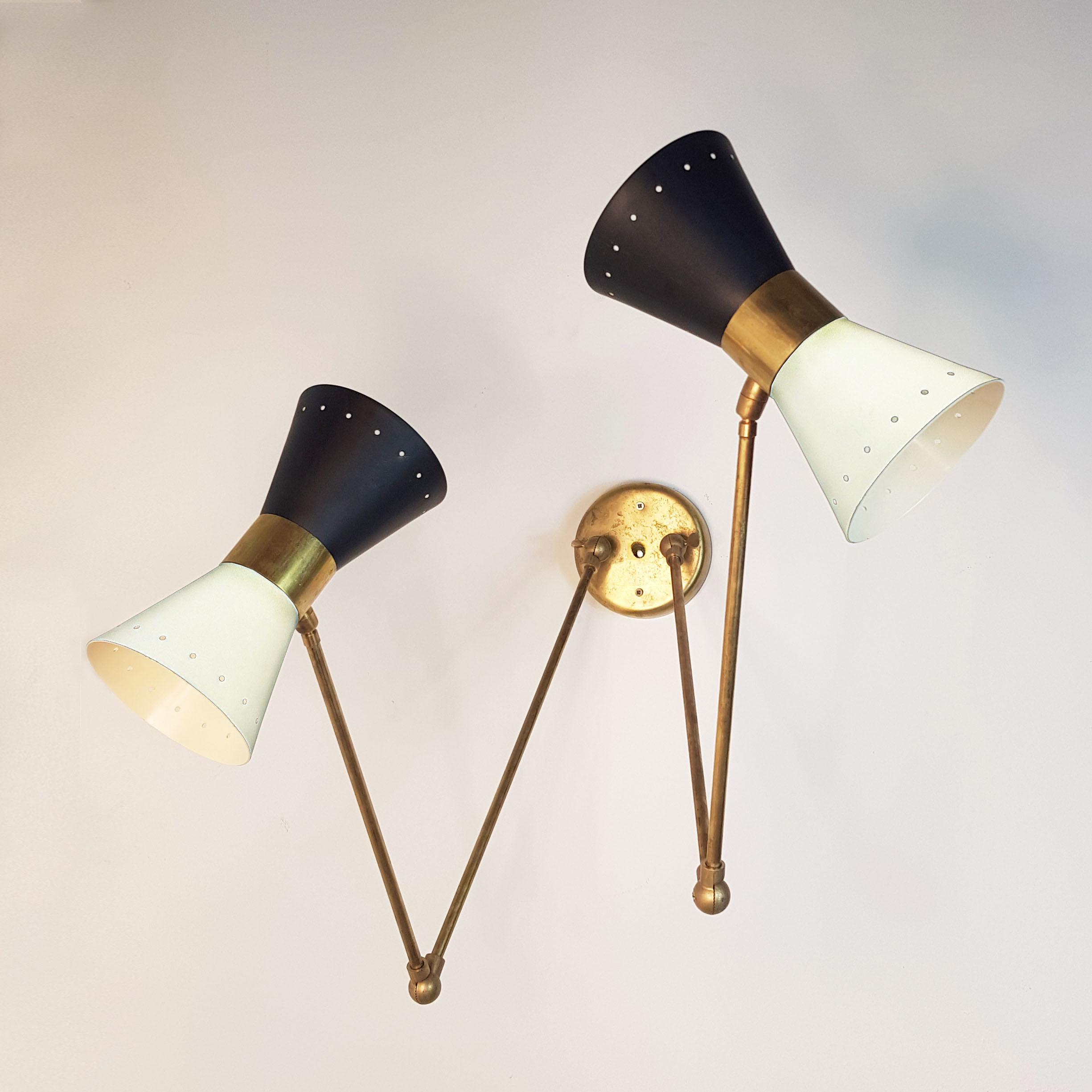 Italian sconces articulated wall diabolo 50s