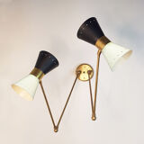 Italian sconces articulated wall diabolo 50s