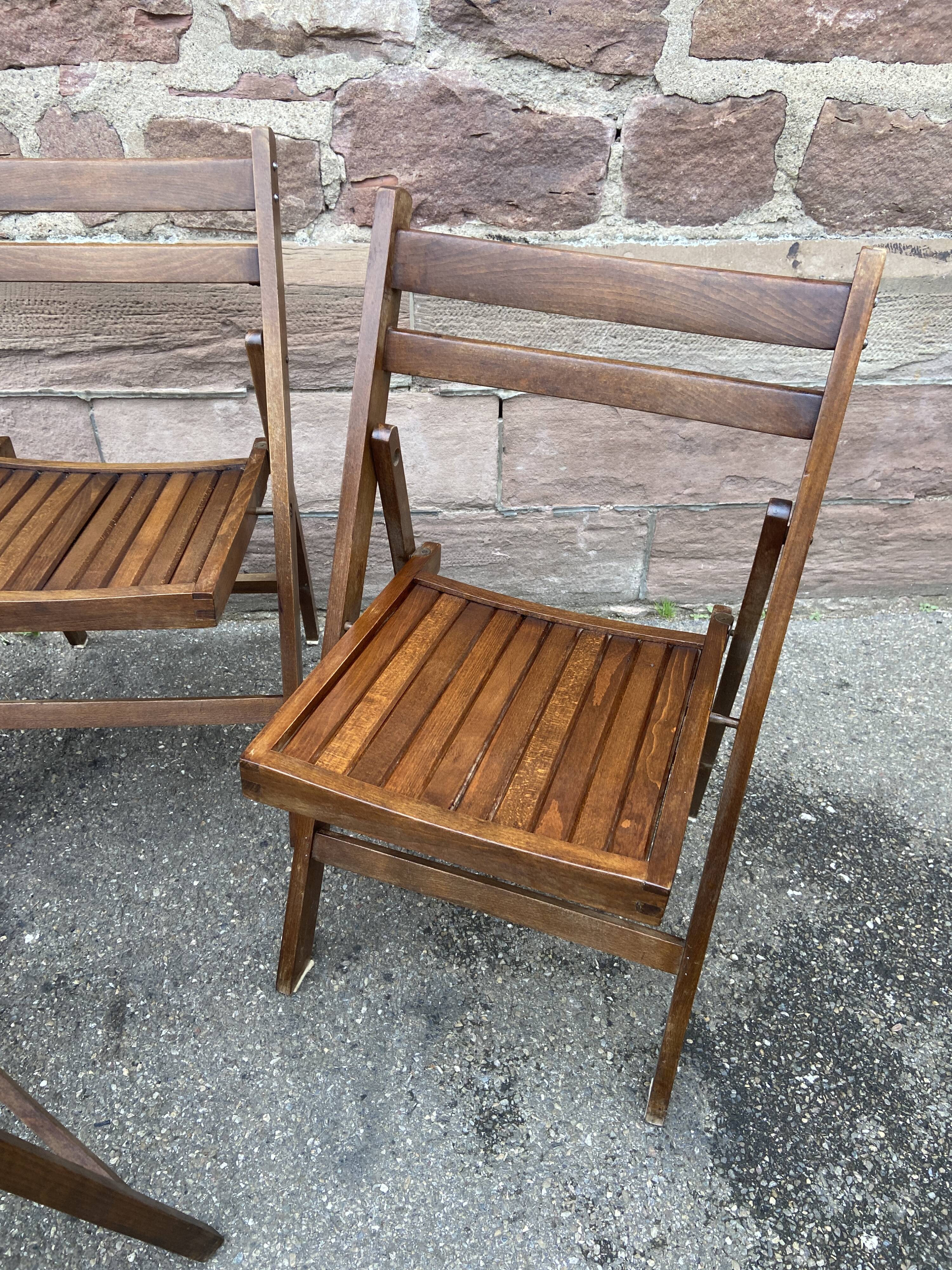 Set of 4 chairs Folding terrace patio vintage
