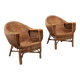 Vintage bamboo and wicker armchairs, Italy, 1950s-1960s.
