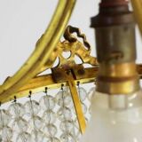 Lustre en bronze et pampilles Louis XVI