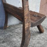 Brutalist folk art bench