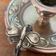 Hand candle holder, butterfly decoration, solid brass