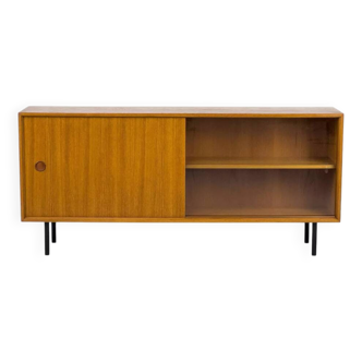 Vintage teak sideboard with sliding doors 1970s