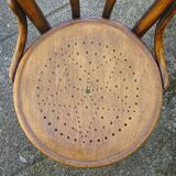 Set of 3 Bistro chairs with wooden seats, 1910 to 1920