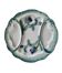 Artichoke plate Digoin in majolica faience barbotine