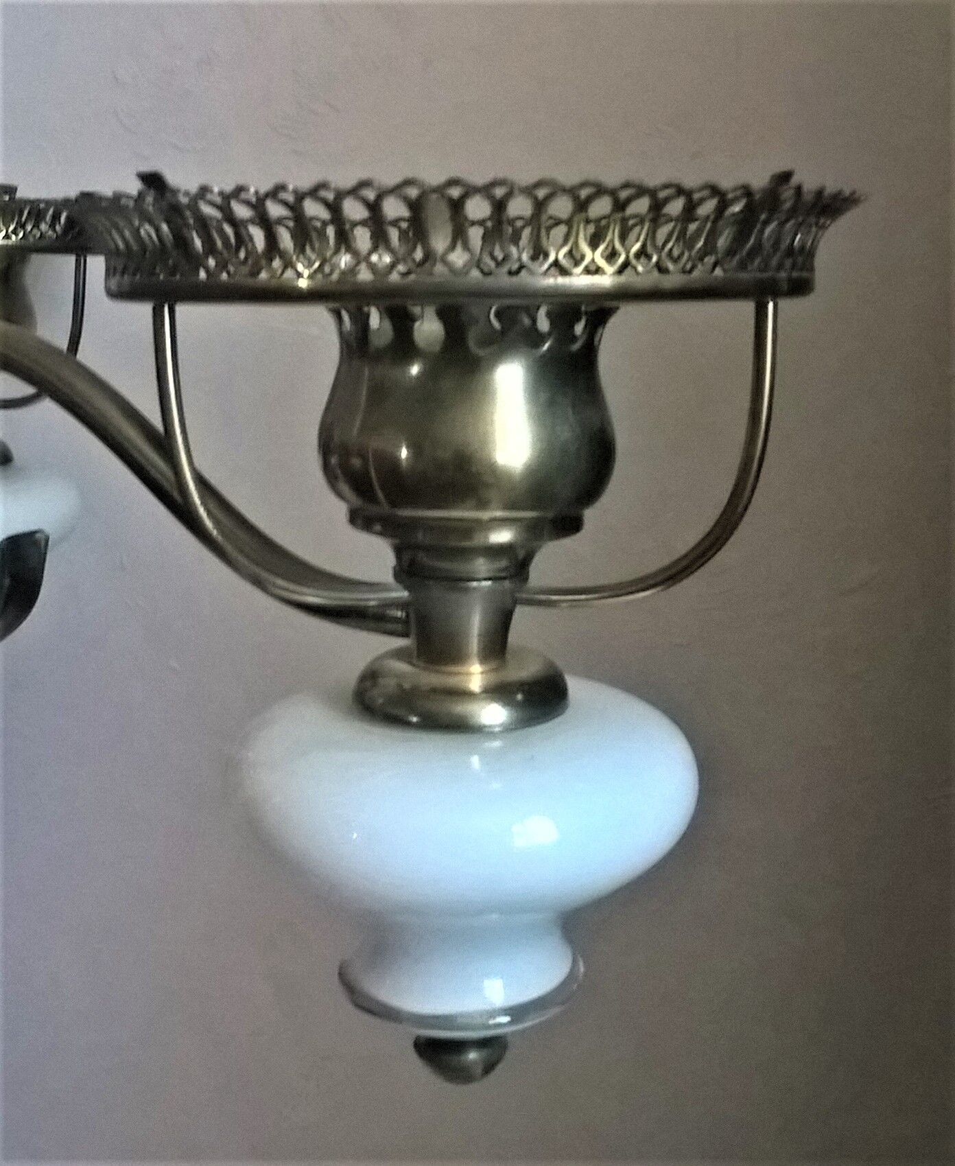 Gloss metallic patinated and gold and double opalines three fires Scandinavian style of the 30s