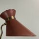 Midcentury leather wrapped French desk lamp style of Jacques Adnet, 1950s