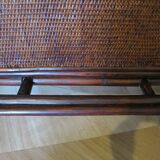 Rare vintage bar cabinet shelf wood woven rattan 80s retro