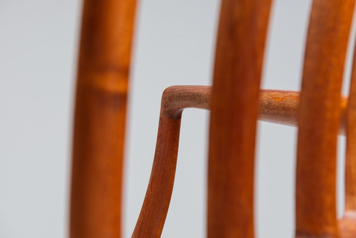 Niels Otto Moller model 66 armchairs in teak and paper cord Denmark 1970