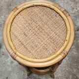 Round Natural Rattan Side Table