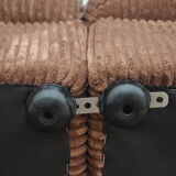 Brown corduroy modular sofa from the 70's, set of 5