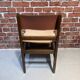 Set of four wooden and leather chairs from Maison Regain