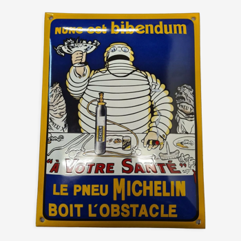Plaque émaillée Michelin bibendum