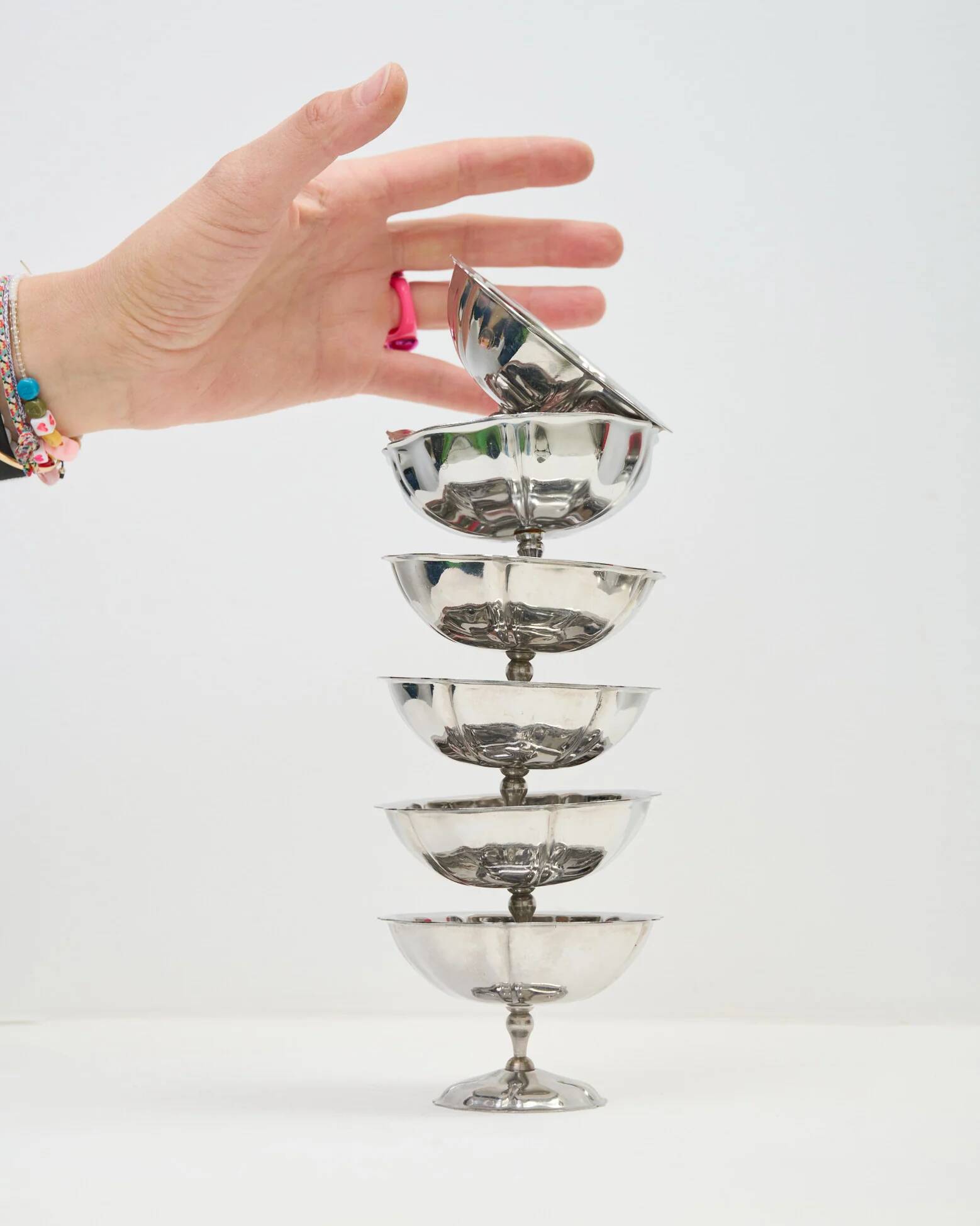 Coupes à dessert dentelées avec pied, 1970s