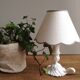 Lampshade in old white linen